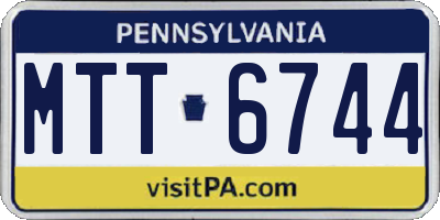 PA license plate MTT6744