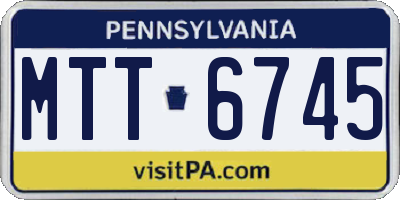 PA license plate MTT6745