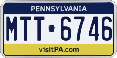 PA license plate MTT6746