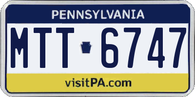 PA license plate MTT6747