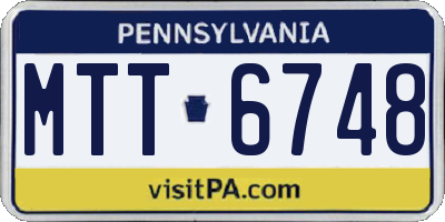 PA license plate MTT6748
