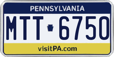 PA license plate MTT6750