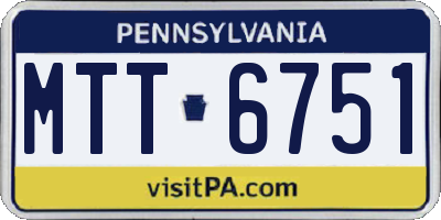 PA license plate MTT6751