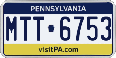 PA license plate MTT6753