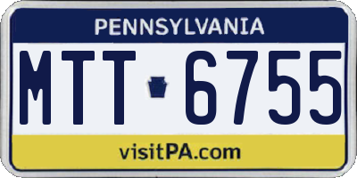 PA license plate MTT6755