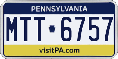 PA license plate MTT6757