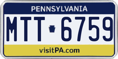 PA license plate MTT6759