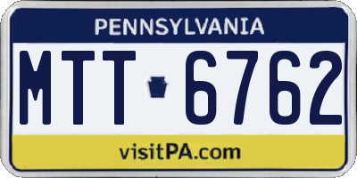 PA license plate MTT6762