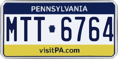 PA license plate MTT6764