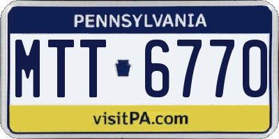 PA license plate MTT6770