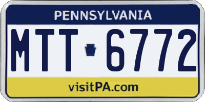 PA license plate MTT6772