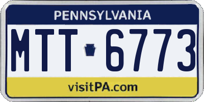PA license plate MTT6773