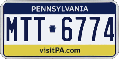 PA license plate MTT6774