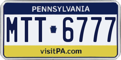 PA license plate MTT6777