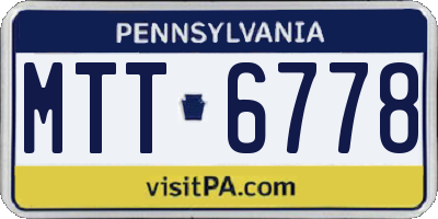 PA license plate MTT6778