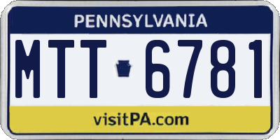 PA license plate MTT6781