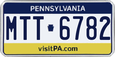 PA license plate MTT6782