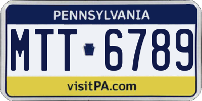 PA license plate MTT6789