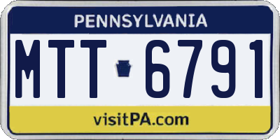 PA license plate MTT6791