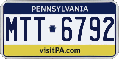 PA license plate MTT6792