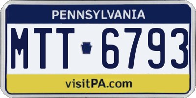 PA license plate MTT6793