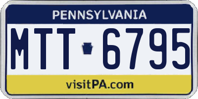 PA license plate MTT6795