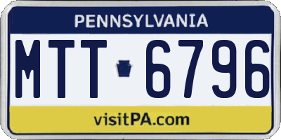 PA license plate MTT6796