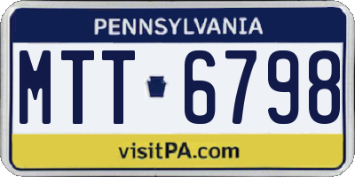 PA license plate MTT6798