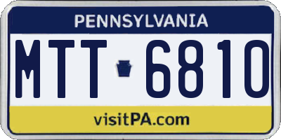 PA license plate MTT6810