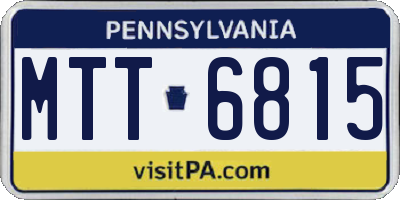 PA license plate MTT6815