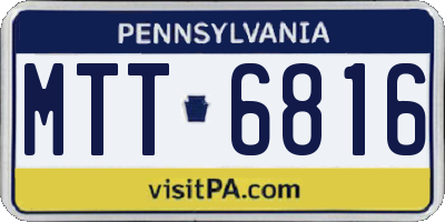 PA license plate MTT6816