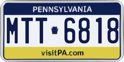 PA license plate MTT6818