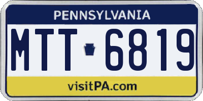 PA license plate MTT6819