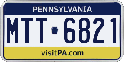 PA license plate MTT6821