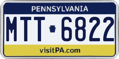 PA license plate MTT6822