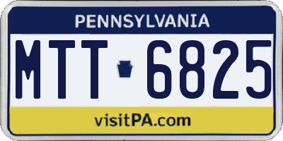 PA license plate MTT6825