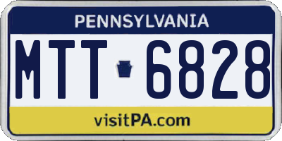 PA license plate MTT6828