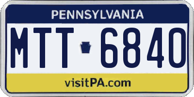 PA license plate MTT6840