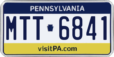 PA license plate MTT6841