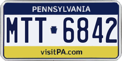 PA license plate MTT6842