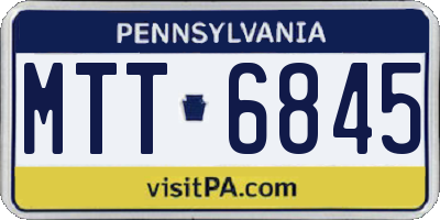 PA license plate MTT6845