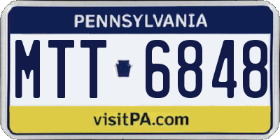 PA license plate MTT6848