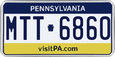 PA license plate MTT6860
