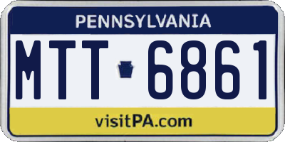 PA license plate MTT6861