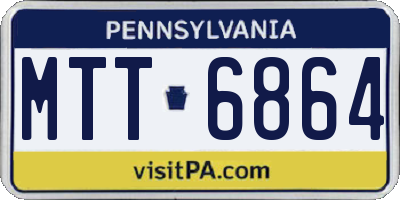 PA license plate MTT6864