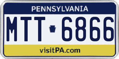 PA license plate MTT6866