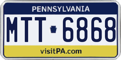 PA license plate MTT6868