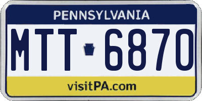 PA license plate MTT6870