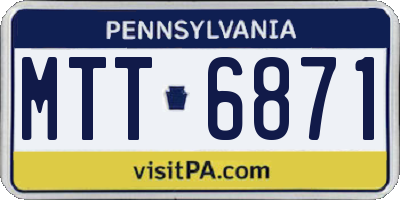 PA license plate MTT6871