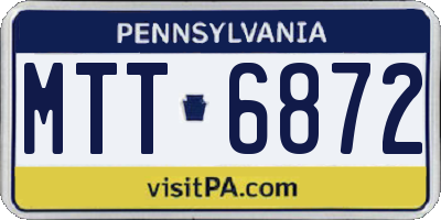 PA license plate MTT6872